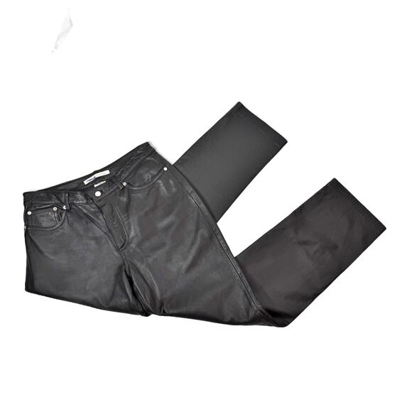 Vintage Tommy Hilfiger Leather Jeans Womens size 10 Moto Brown-Black - Picture 1 of 13